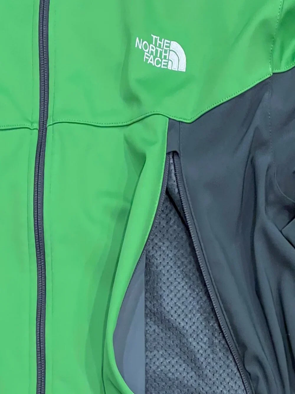 North Face Men's Full Zip Summit Series Windstopper Jacket, Green Gray, XXL